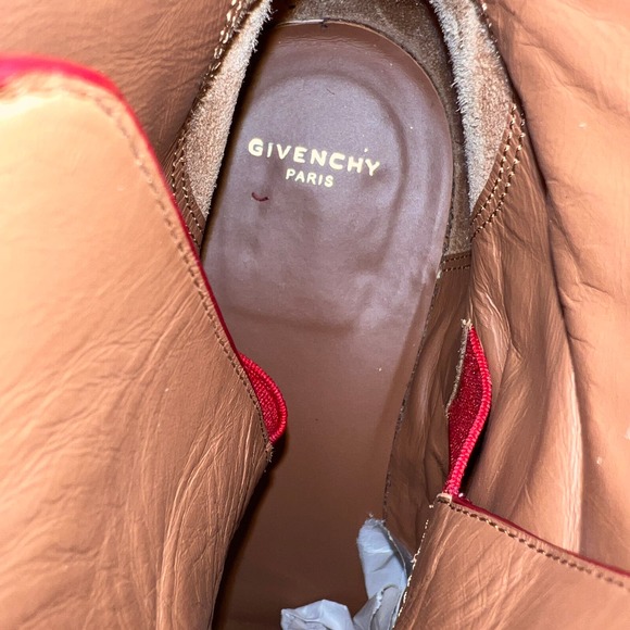 GIVENCHY Prue Ankle Boots Womens 35.5 Red Black Python Studded Buckle Bootie - Picture 12 of 12